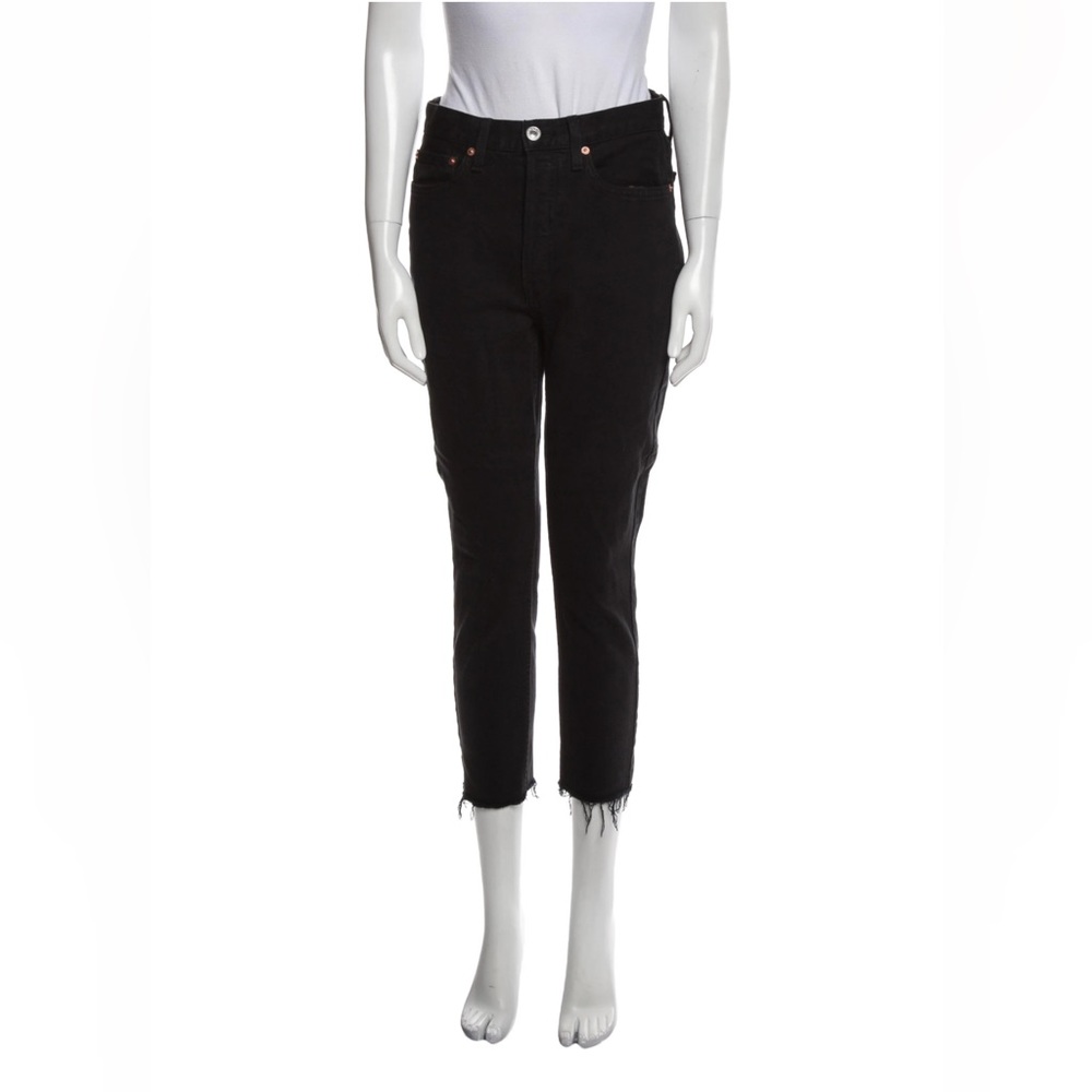 Re/Done High Rise Straight Leg Jeans in Black - Size 27 / Very Good Condition!